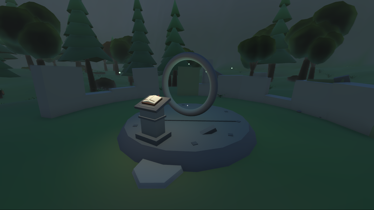 the ruin of the First Tower, journal open on the lectern